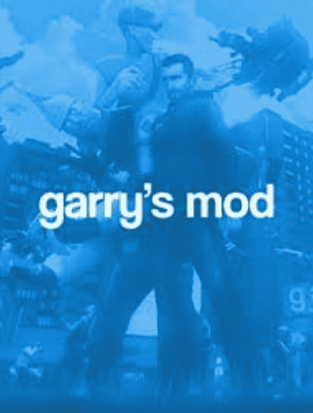 Garry's Mod characters posing with weapons and props, representing GMod dedicated server hosting.