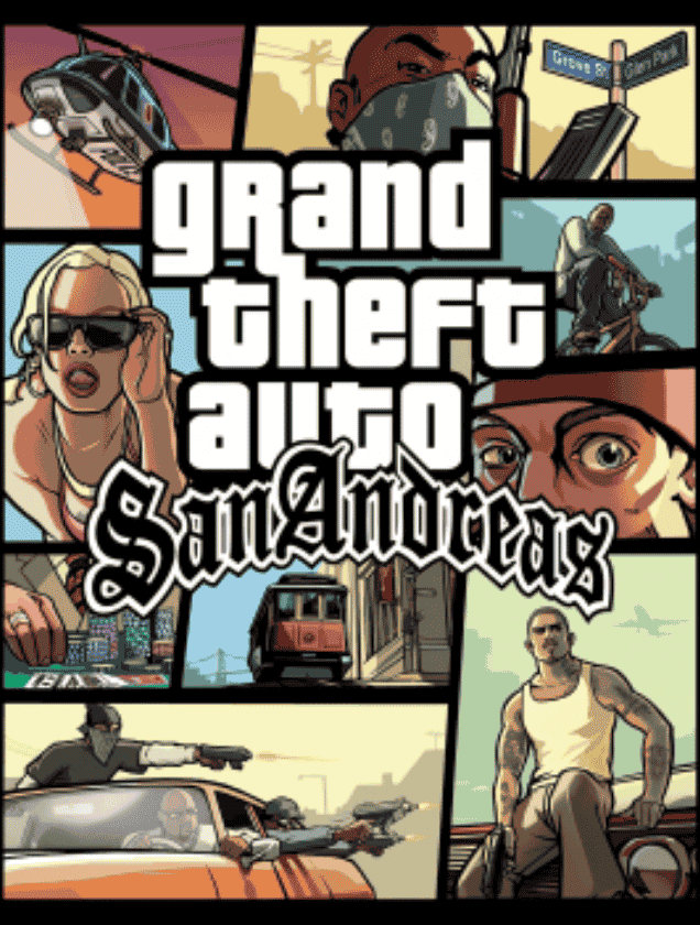 Classic Grand Theft Auto San Andreas cover art, representing GTA SA-MP and MTA multiplayer server hosting.