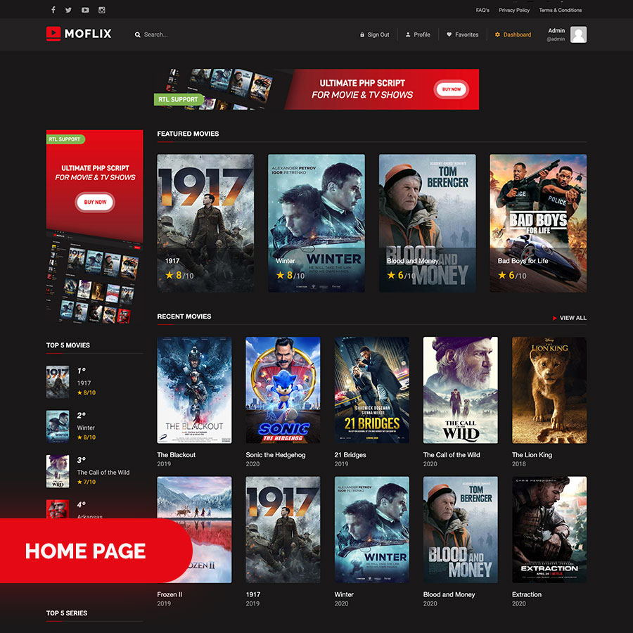 MoFlix - Ultimate PHP Script For Movie & TV Shows
