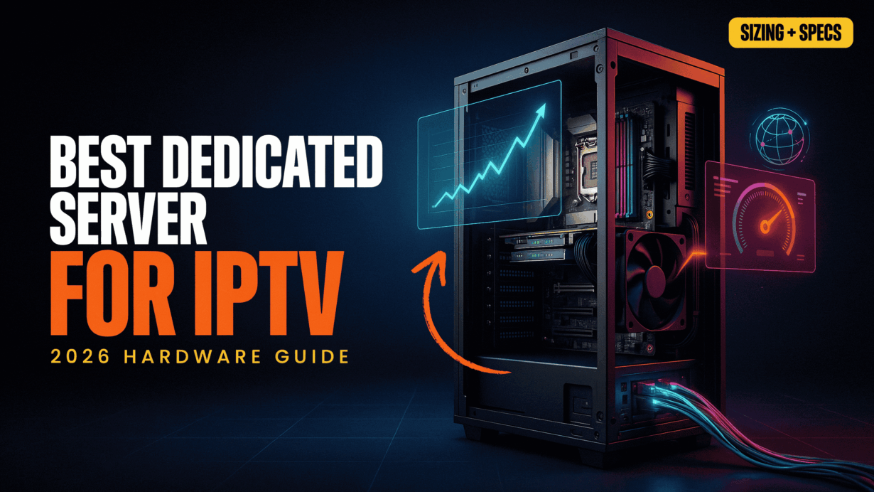 An open computer tower displaying internal hardware components like multi-core CPUs and RAM needed for optimal IPTV server sizing.