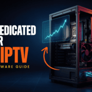 An open computer tower displaying internal hardware components like multi-core CPUs and RAM needed for optimal IPTV server sizing.